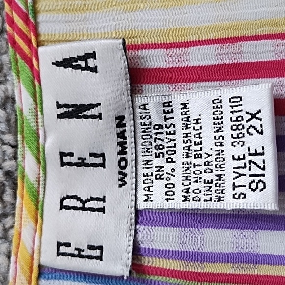 4/$22 NWOT Erena Woman multi-colored blouse - Picture 5 of 7